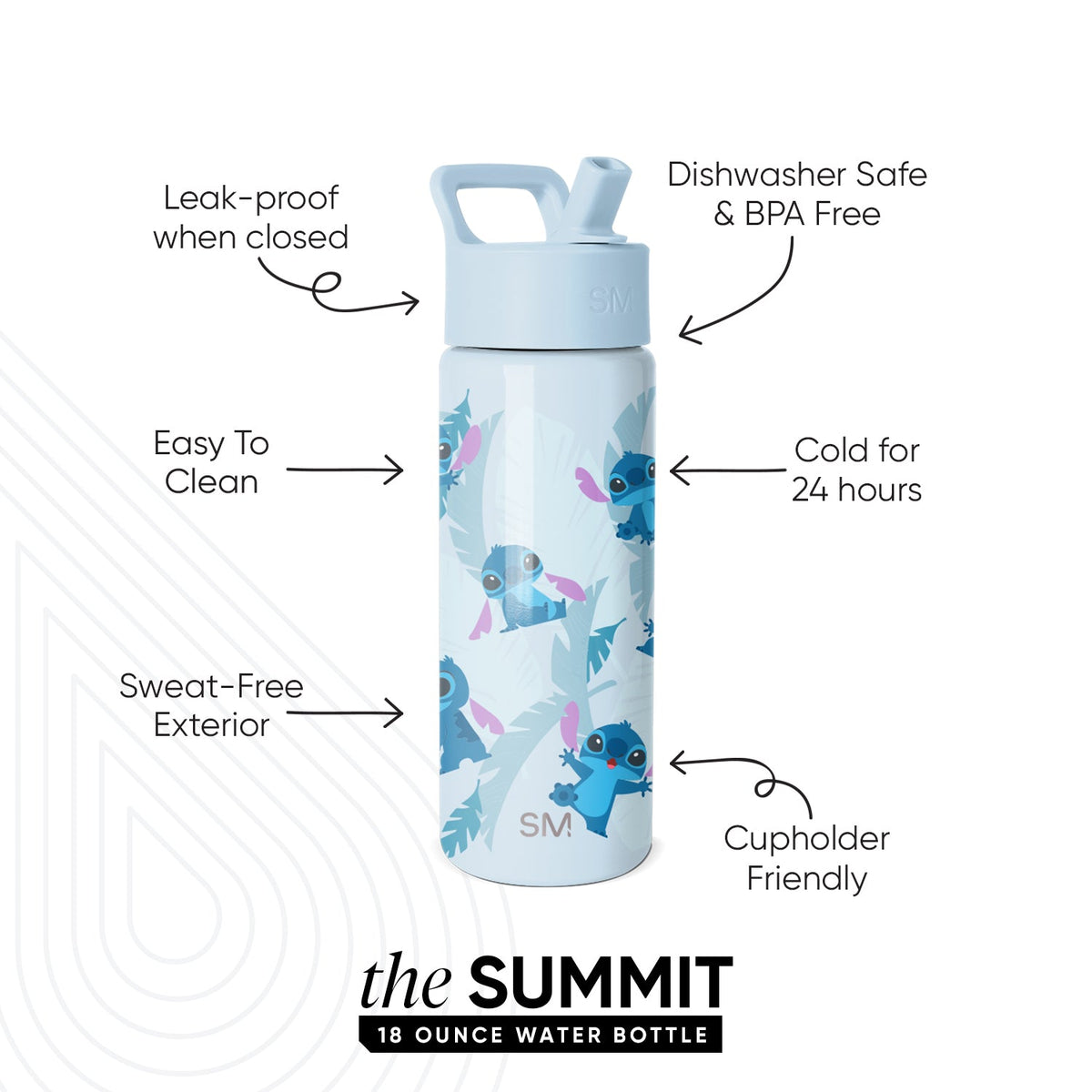 Summit Kids Water Bottle with Straw Lid